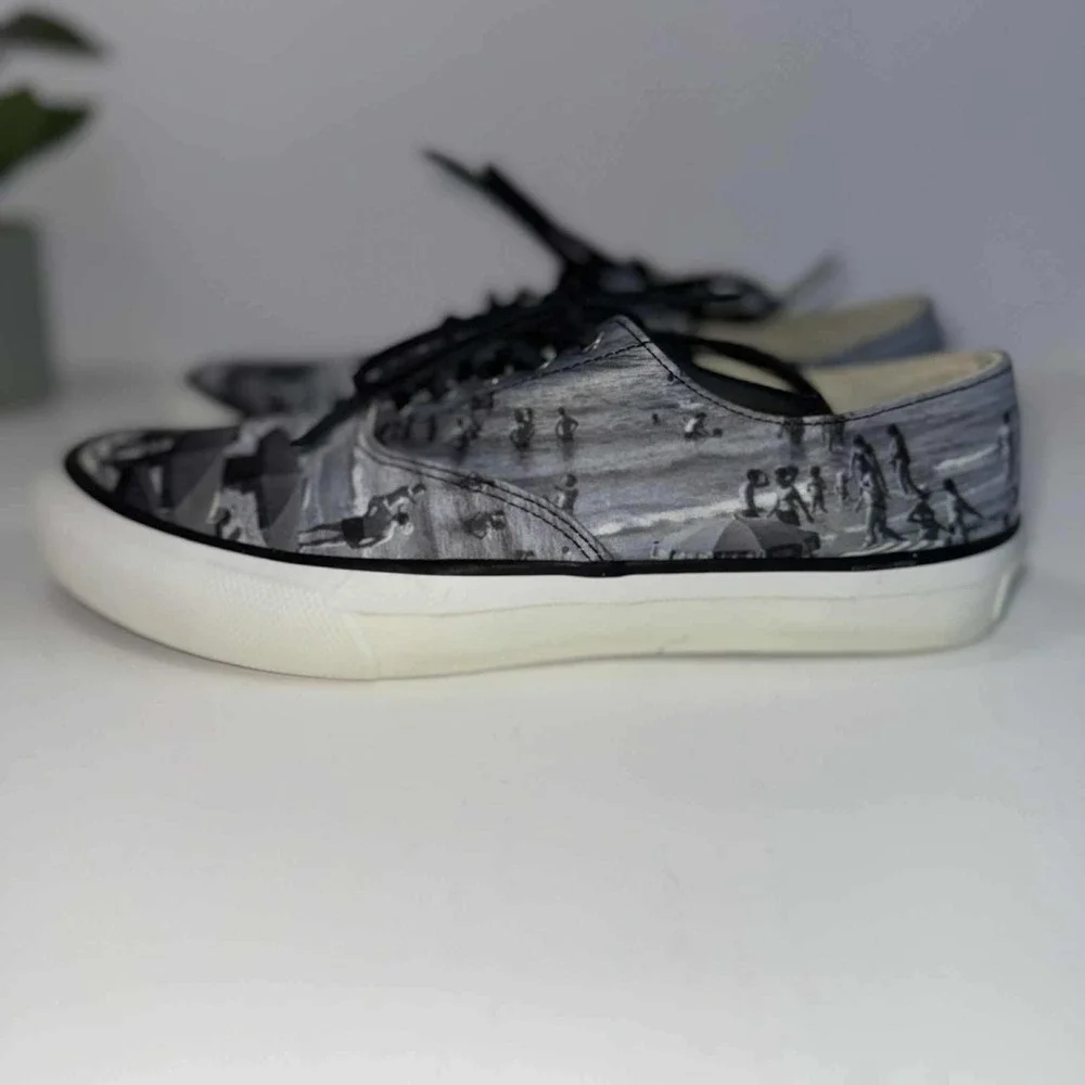 Sperry Top-Sider Gray‎ Malin Beach Print Sneakers Men's Size 8M Casual Shoes
